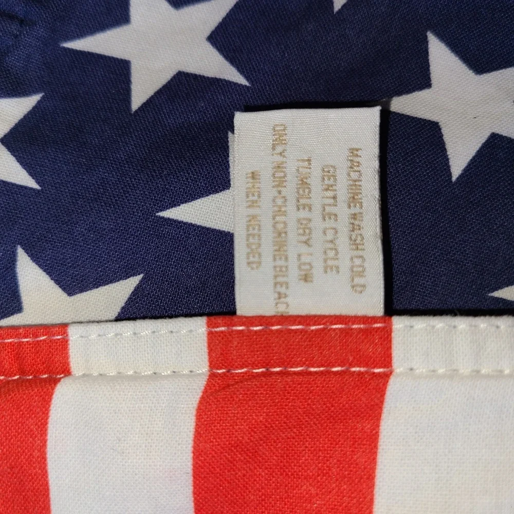 Williams Sonoma Stars & Stripes Reversible Table Runner 15x86 Patriotic American